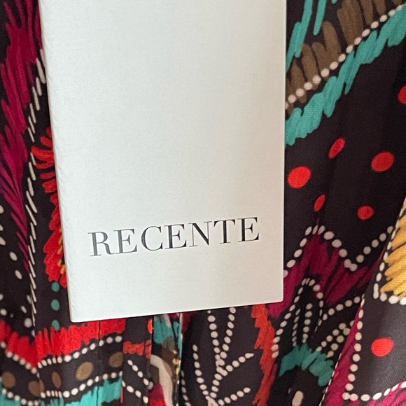 NWT Recente Sample Black and Jewel Tone Print Boho with Tassels Small - Picture 3 of 6